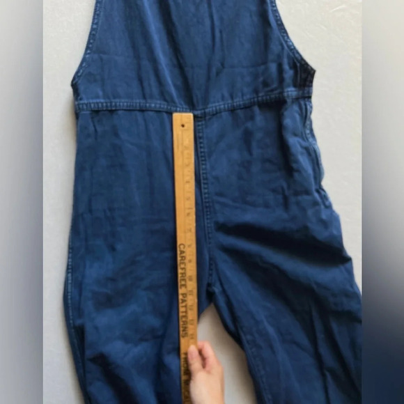 Monki denim jean straight leg crop  overalls Sz 36/ S - Picture 9 of 11